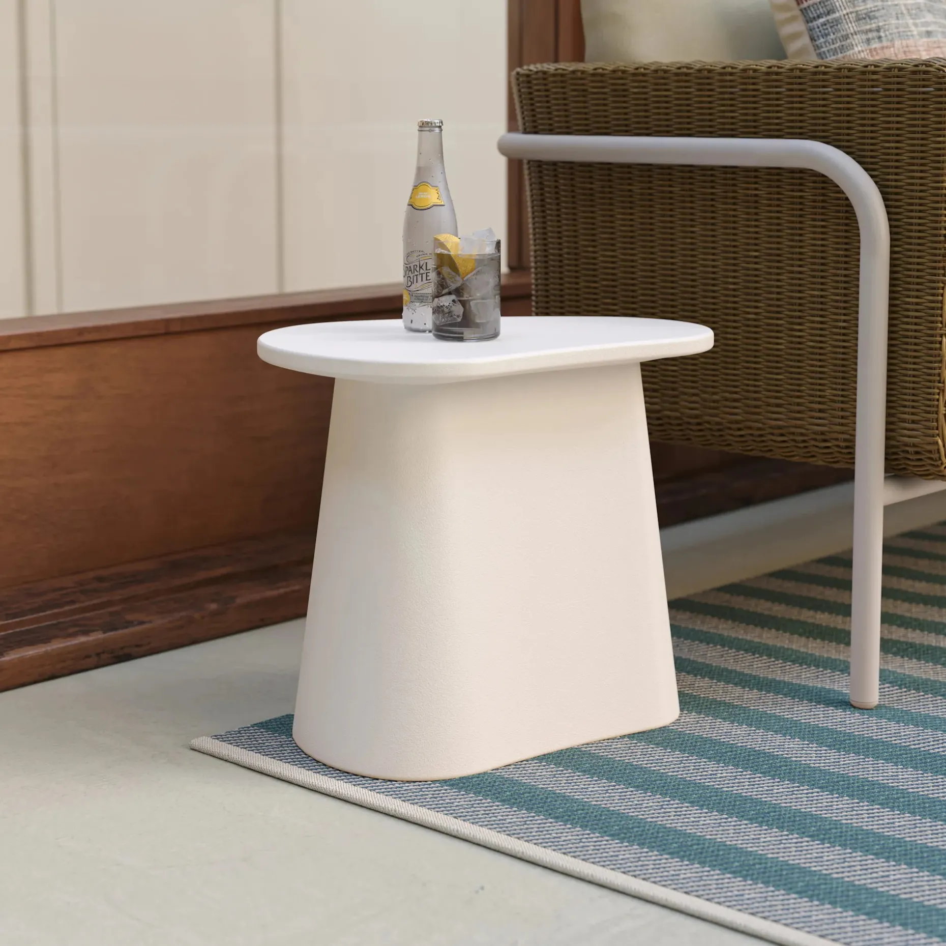 Noora Outdoor Side Table - White
