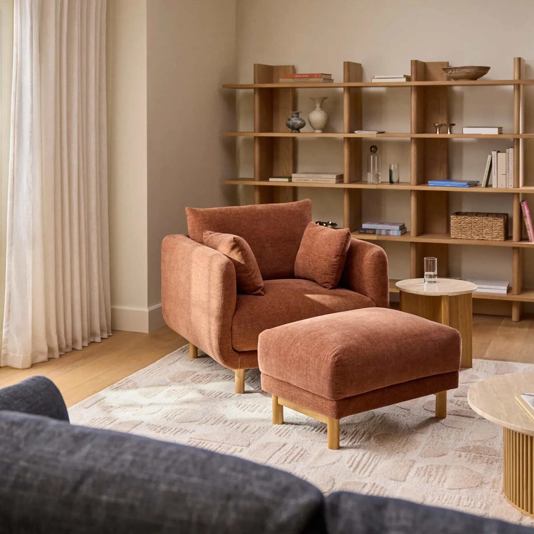 Nora 32" Ottoman - Hestia Caramel
