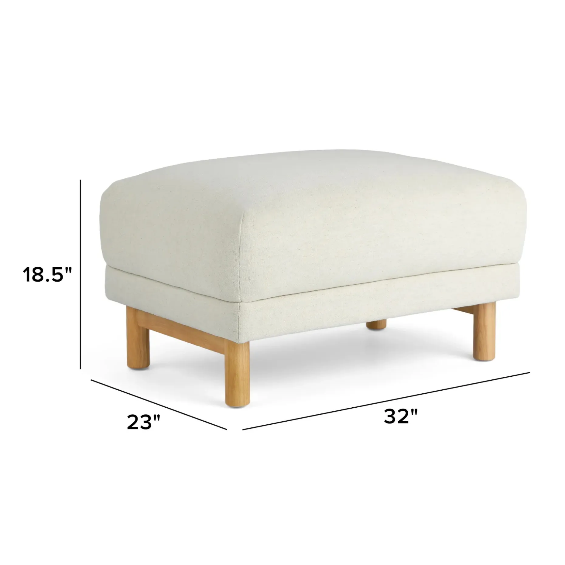 Nora 32" Ottoman - Savoy Ivory