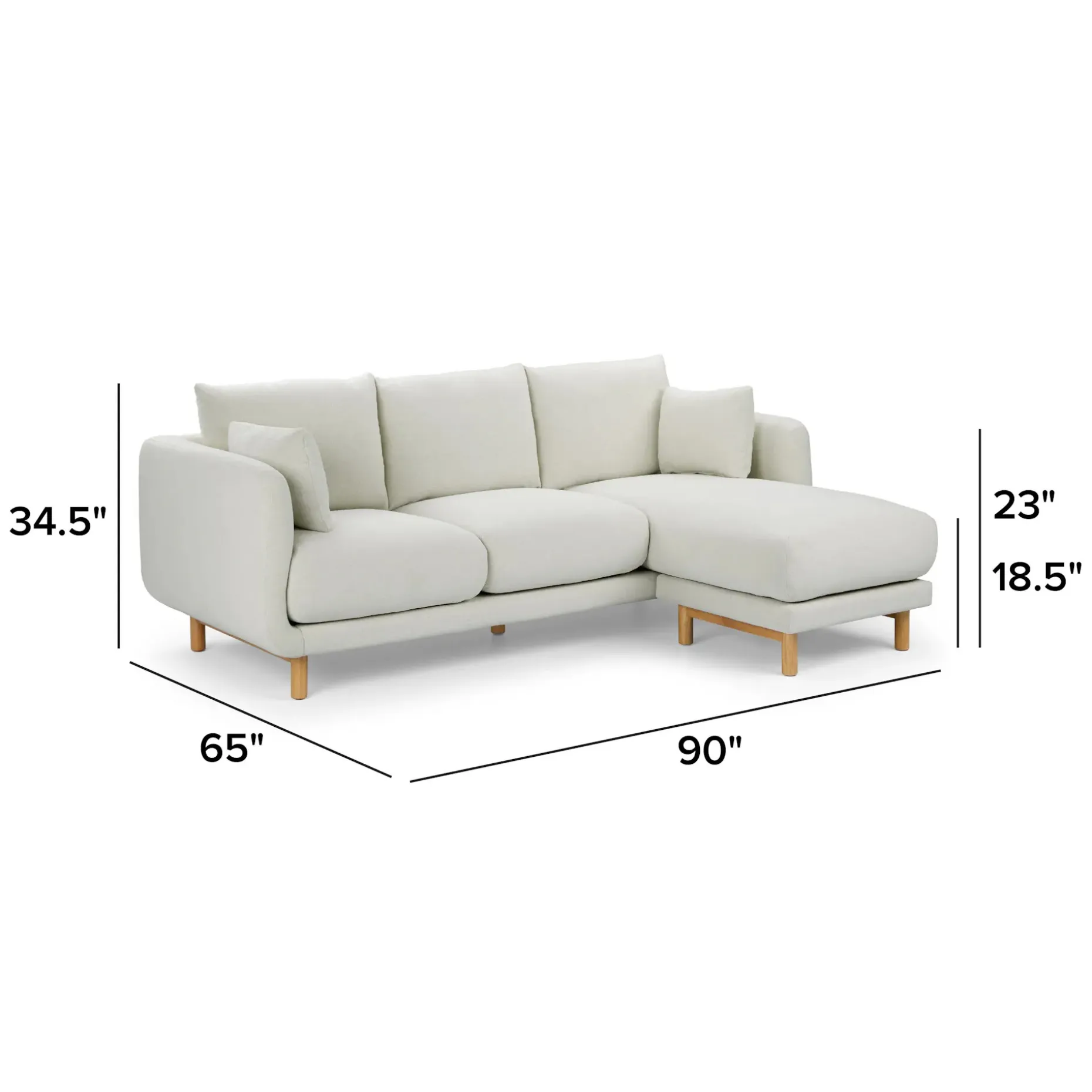 Nora 90" Reversible Sectional - Savoy Ivory