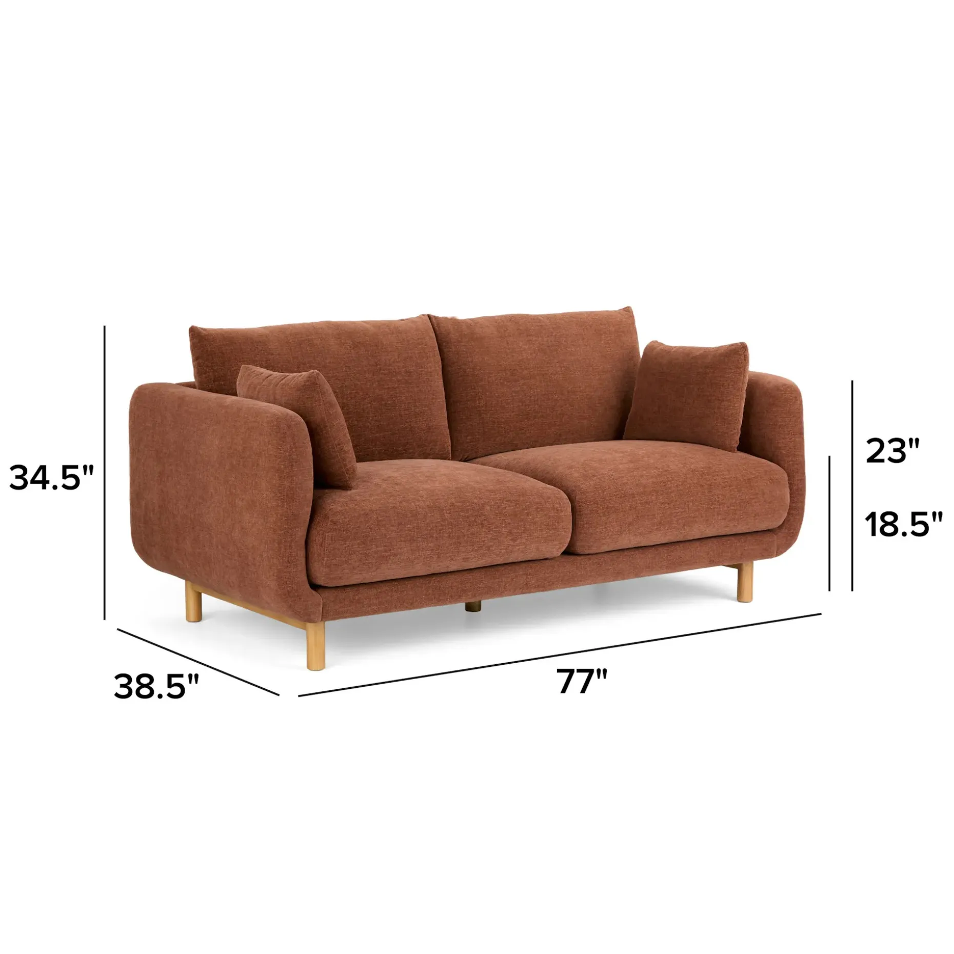 Nora 77" Sofa - Hestia Caramel