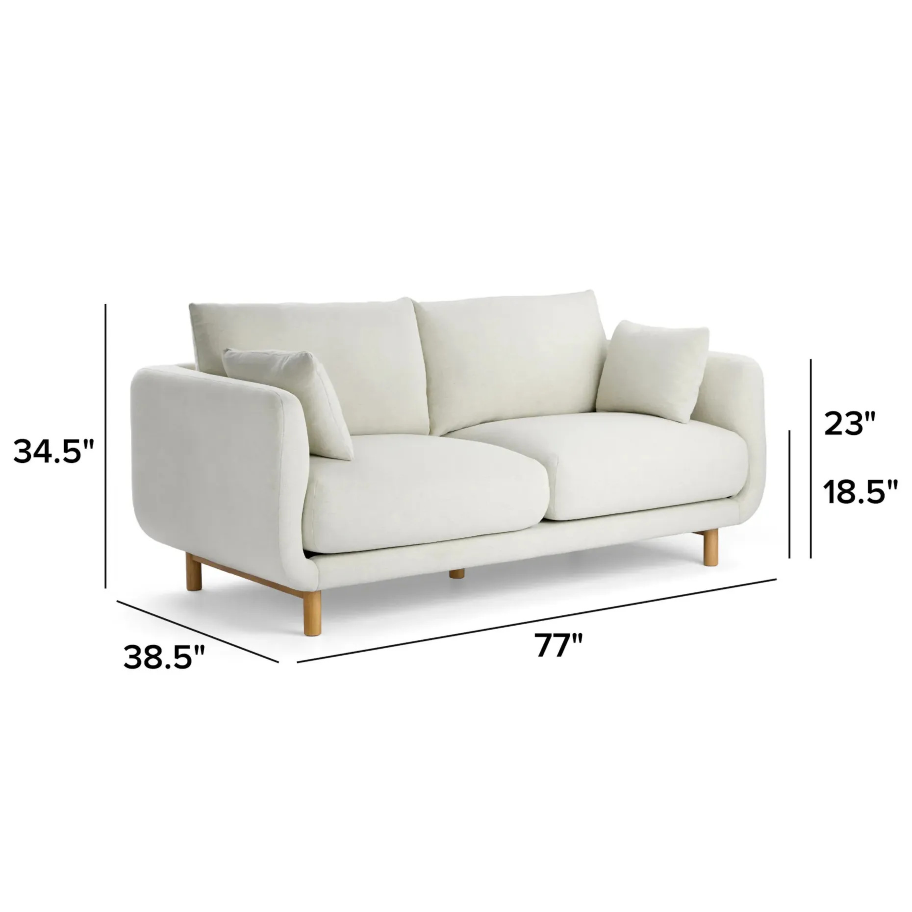 Nora 77" Sofa - Savoy Ivory