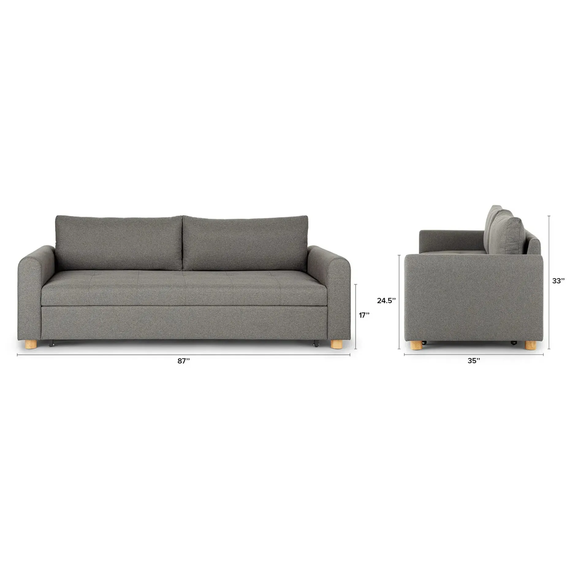 Nordby 87" Sofa Bed - Henge Gray