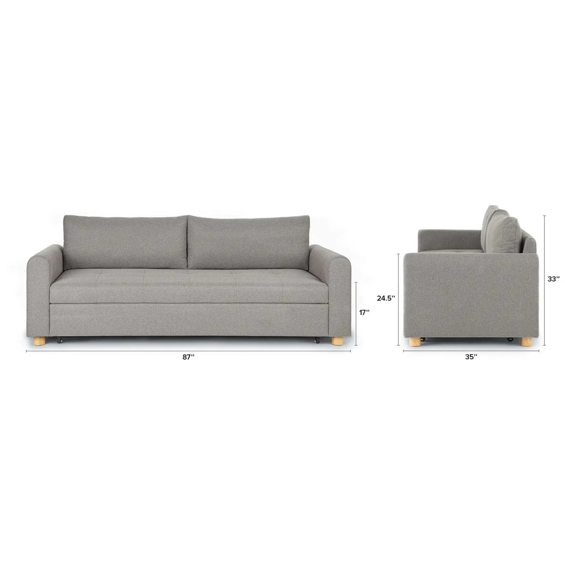 Nordby 87" Sofa Bed - Pep Gray