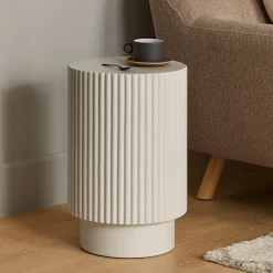 Nordens Concrete Side Table - Soft White