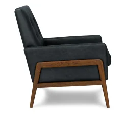 Nord 29" Leather Lounge Chair - Charme Black