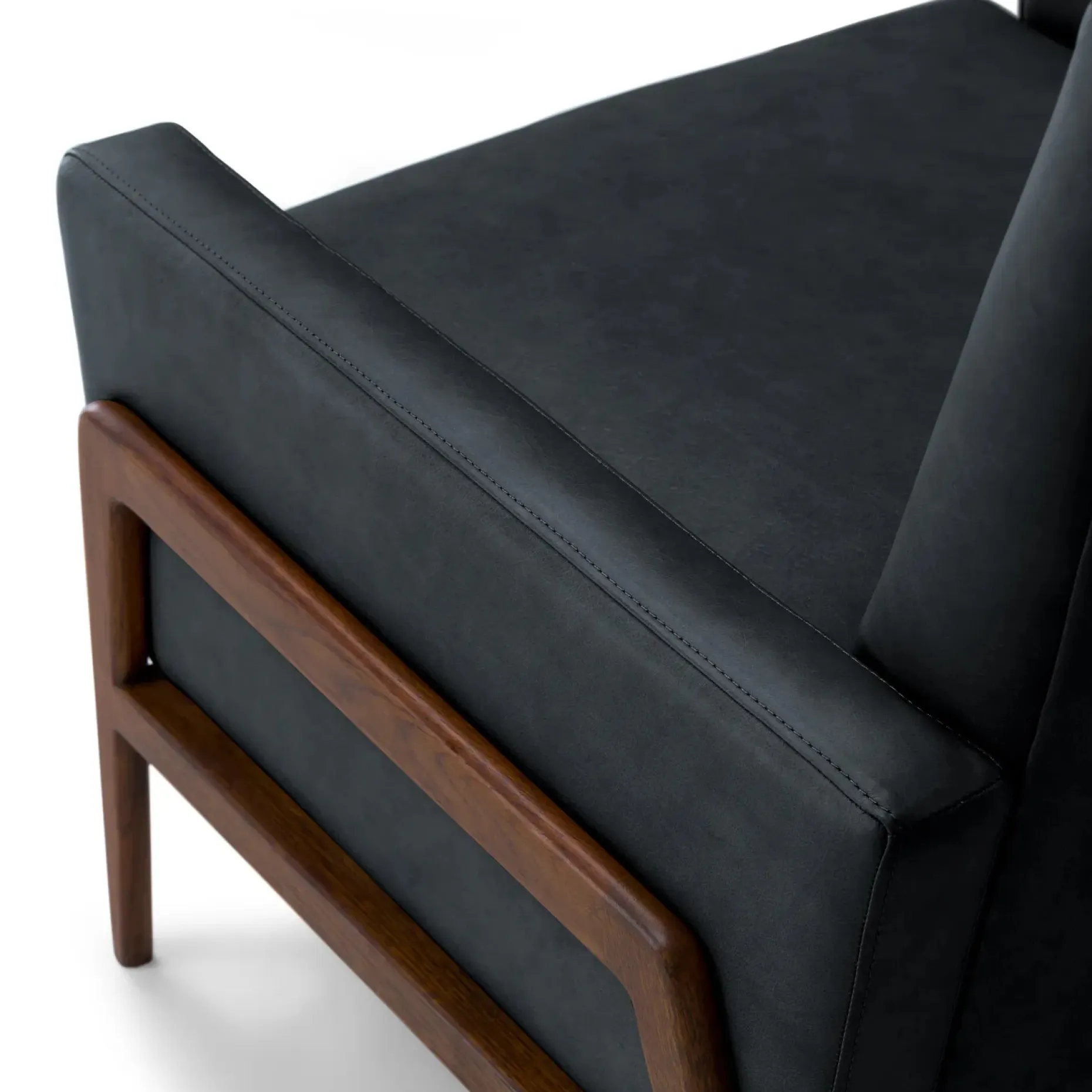 Nord 29" Leather Lounge Chair - Charme Black