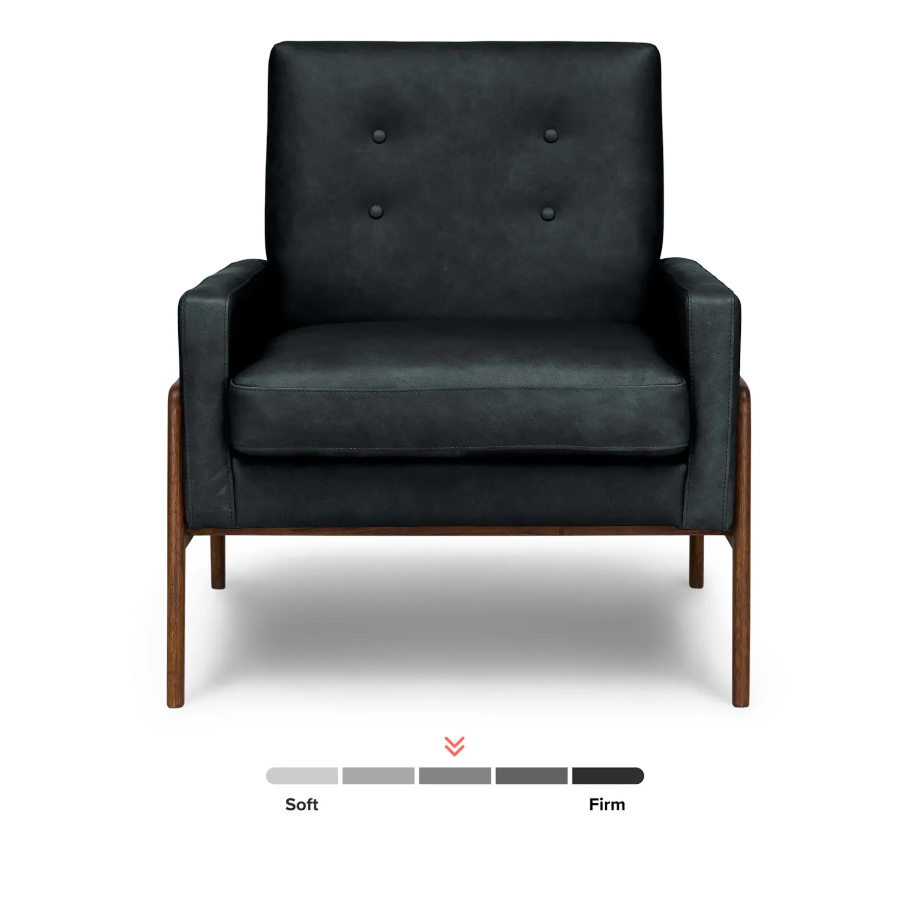 Nord 29" Leather Lounge Chair - Charme Black