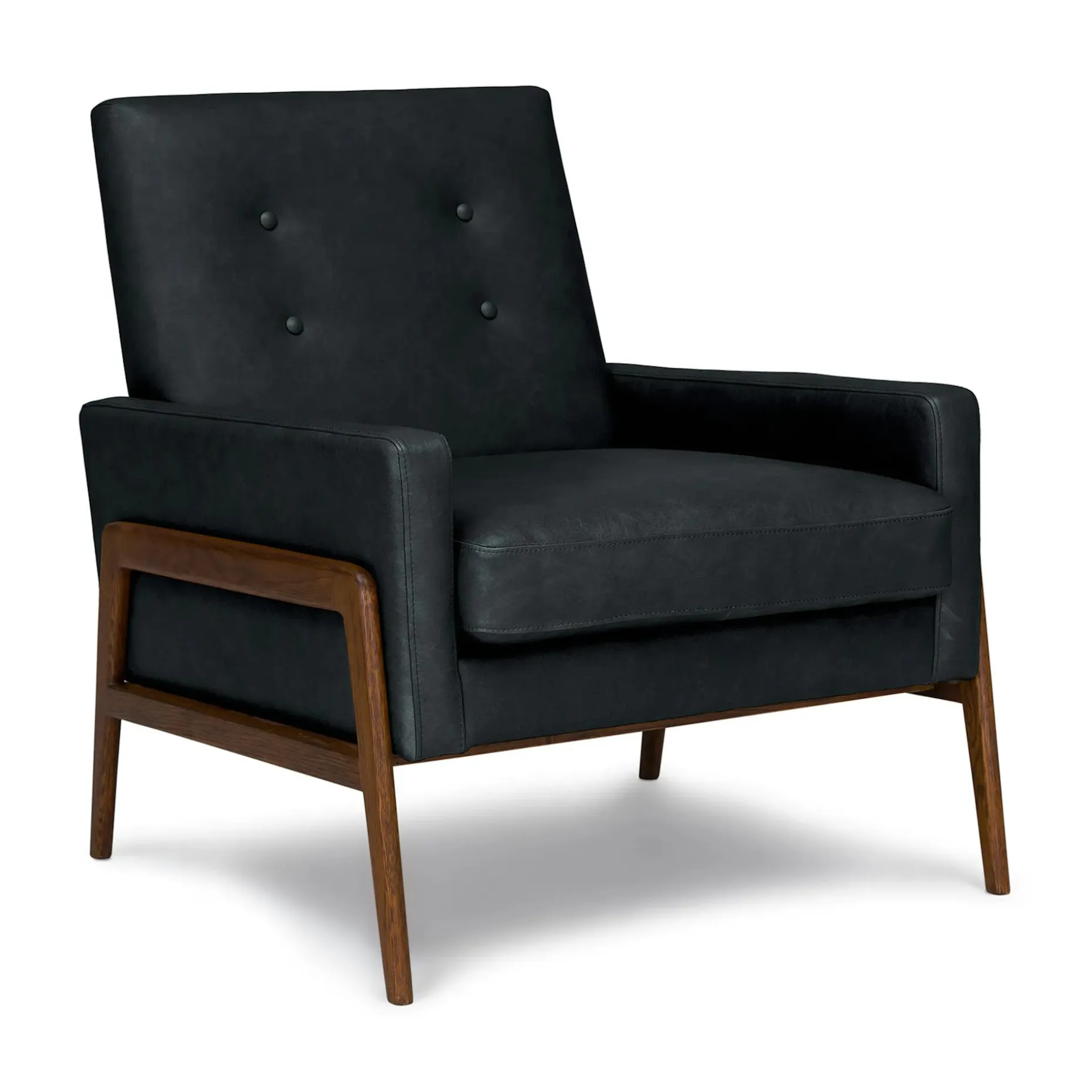 Nord 29" Leather Lounge Chair - Charme Black