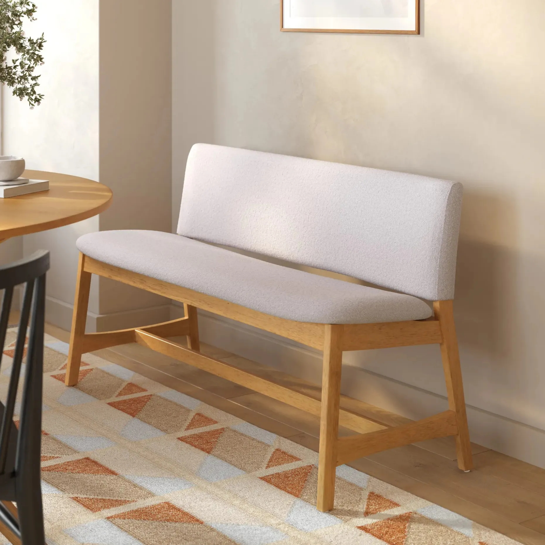 Nosh 51.5" Bench - Oak and Ratine Ivory