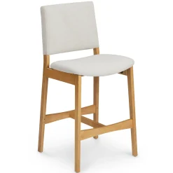 Nosh Counter Stool - Oak and Ratine Ivory