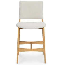 Nosh Counter Stool - Oak and Ratine Ivory