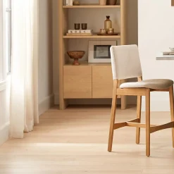 Nosh Counter Stool - Oak and Ratine Ivory