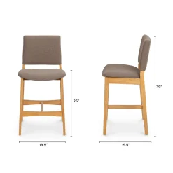 Nosh Counter Stool - Oak and Ratine Brown