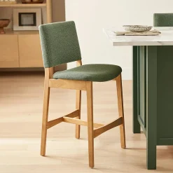 Nosh Counter Stool - Oak and Ratine Green