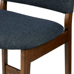Nosh Counter Stool - Walnut and Denim Blue