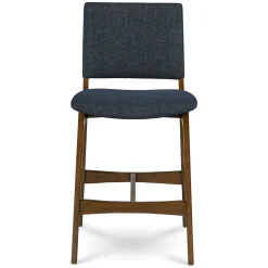 Nosh Counter Stool - Walnut and Denim Blue