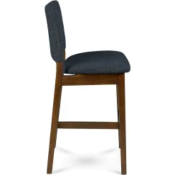 Nosh Counter Stool - Walnut and Denim Blue