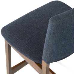 Nosh Counter Stool - Walnut and Denim Blue