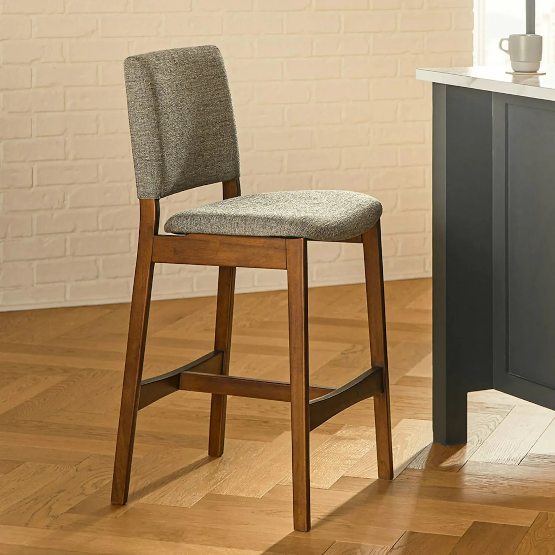 Nosh Counter Stool - Walnut and Quarry Gray