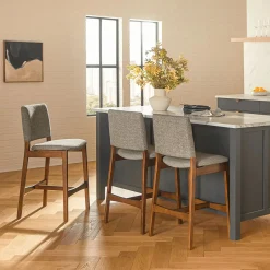 Nosh Counter Stool - Walnut and Quarry Gray