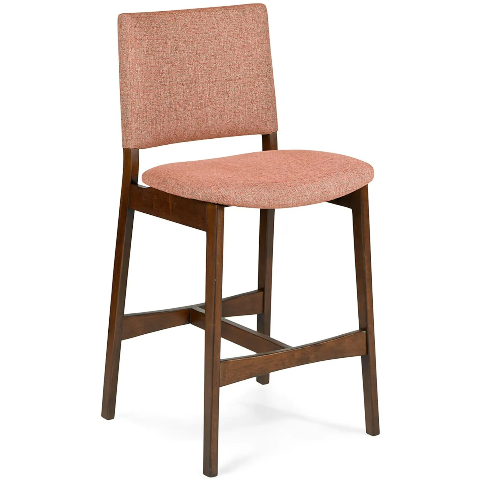 Nosh Counter Stool - Walnut and Rosehip Orange