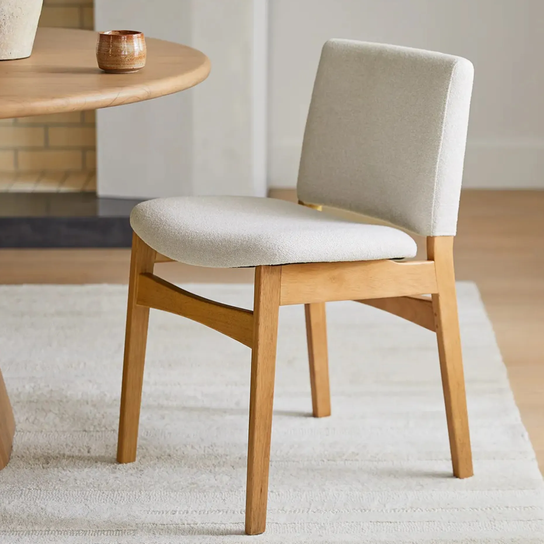 Nosh Dining Chair - Oak and Ratine Ivory
