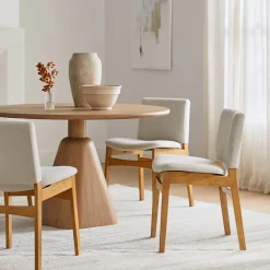 Nosh Dining Chair - Oak and Ratine Ivory