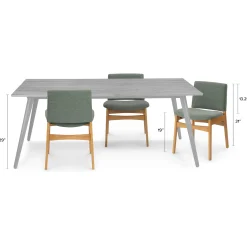 Nosh Dining Chair - Oak and Ratine Green