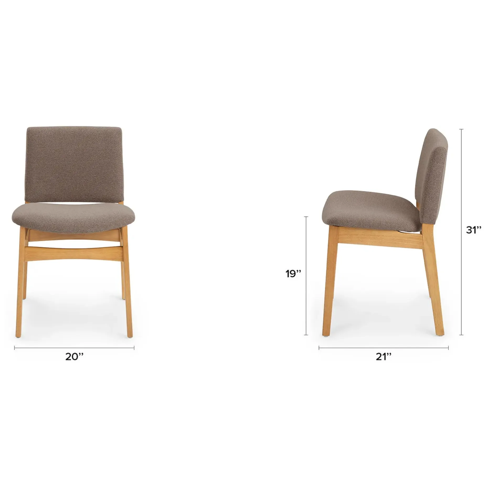 Nosh Dining Chair - Oak and Ratine Brown