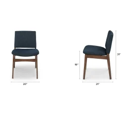 Nosh Dining Chair - Walnut and Denim Blue