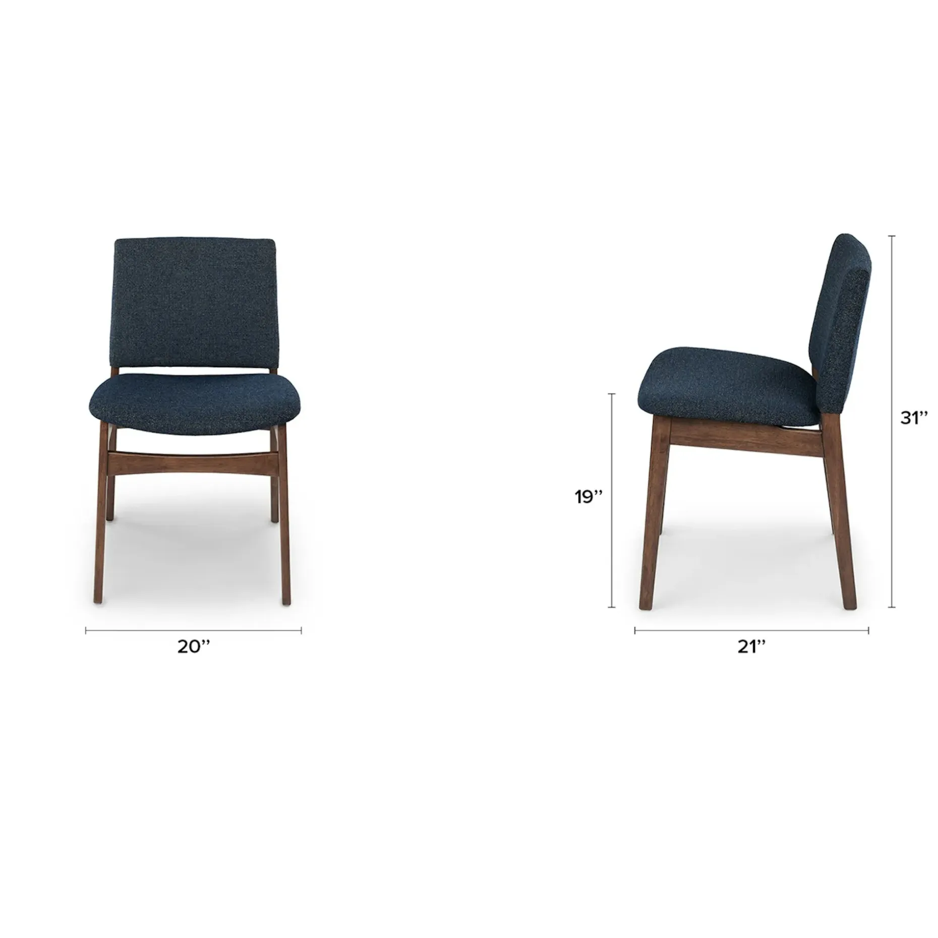 Nosh Dining Chair - Walnut and Denim Blue