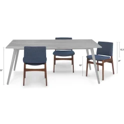 Nosh Dining Chair - Walnut and Denim Blue