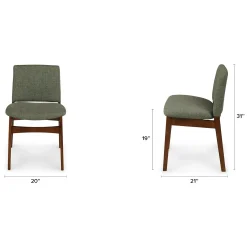 Nosh Dining Chair - Walnut and Hemlock Green