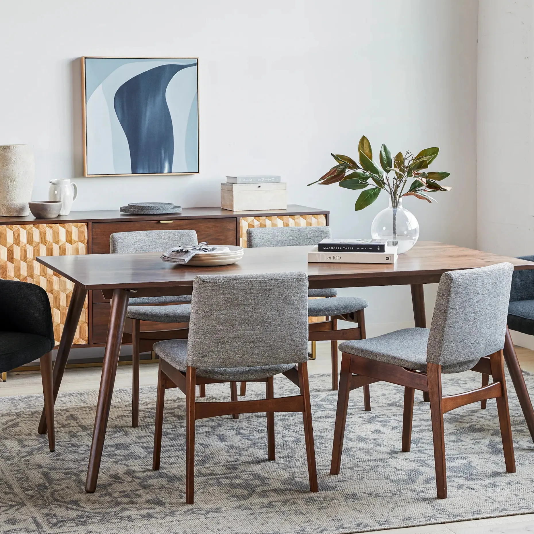Nosh Dining Chair - Walnut and Quarry Gray