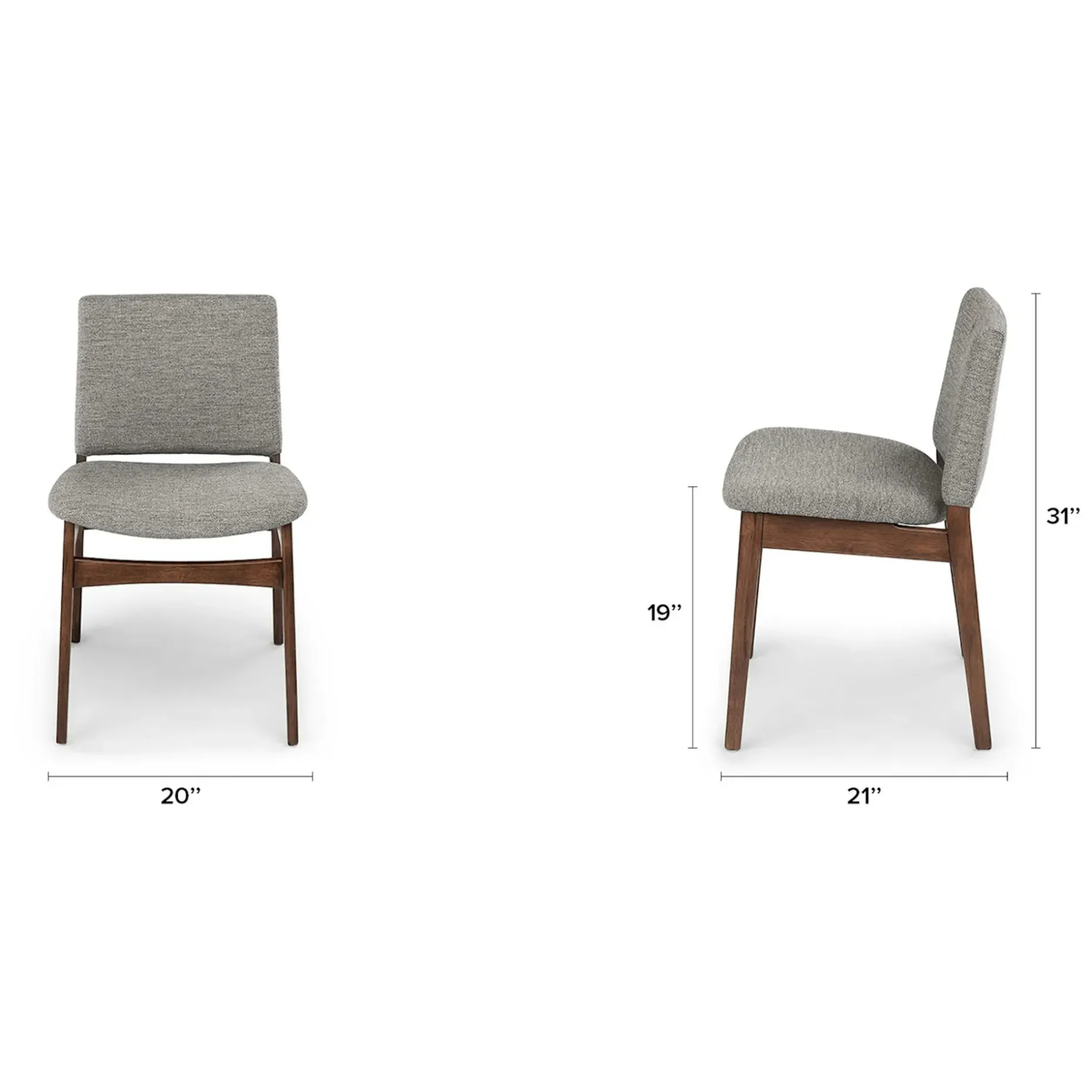 Nosh Dining Chair - Walnut and Quarry Gray