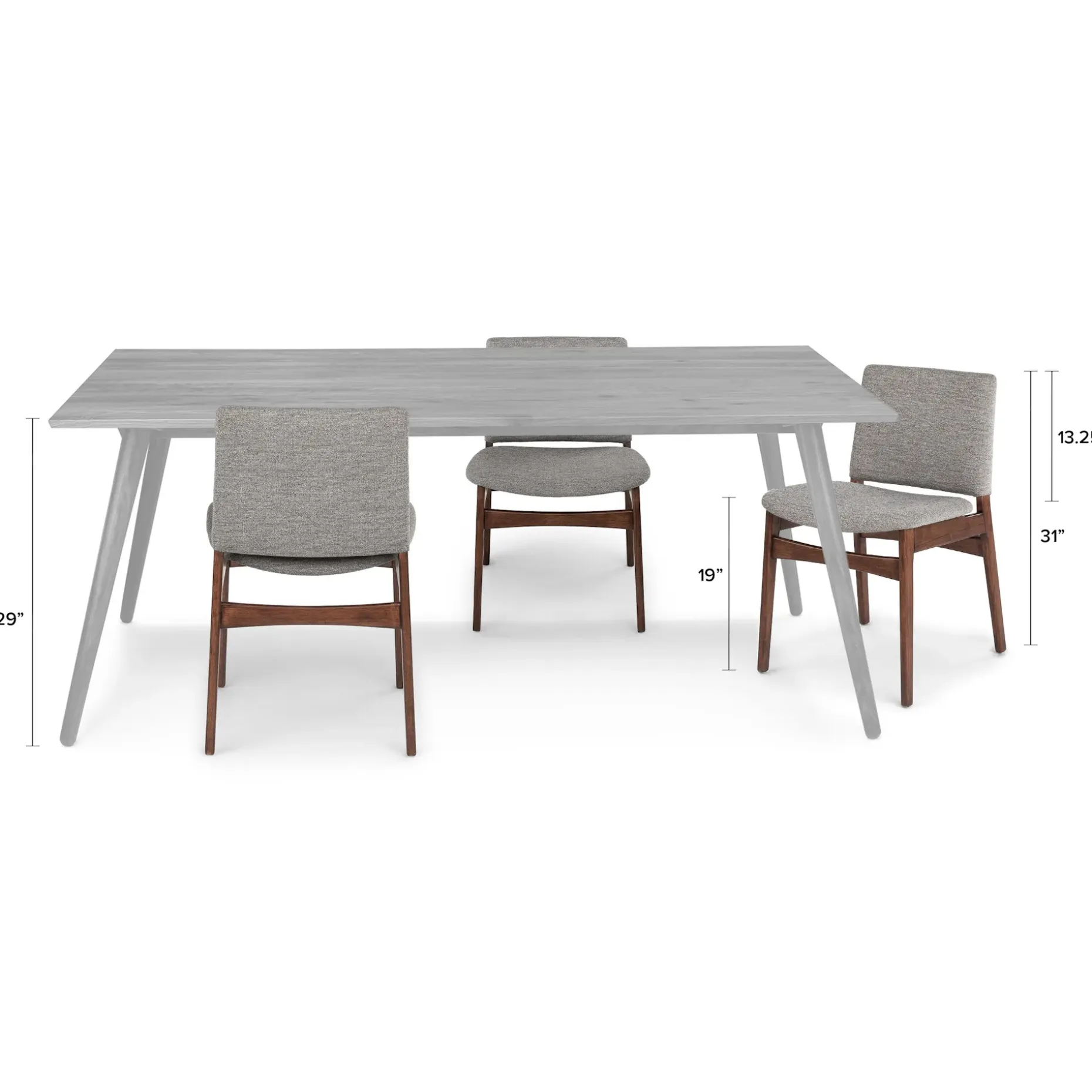 Nosh Dining Chair - Walnut and Quarry Gray