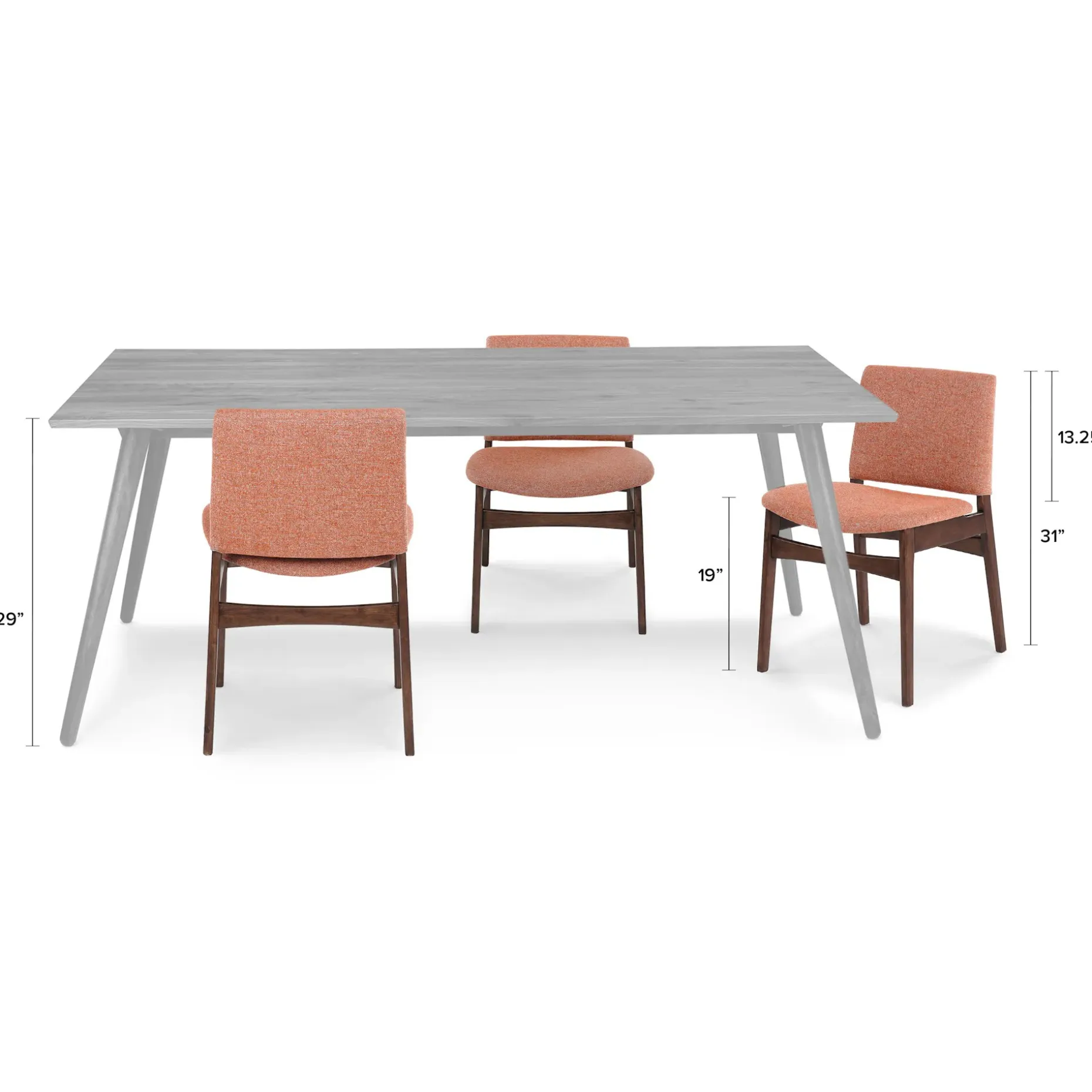 Nosh Dining Chair - Walnut and Rosehip Orange