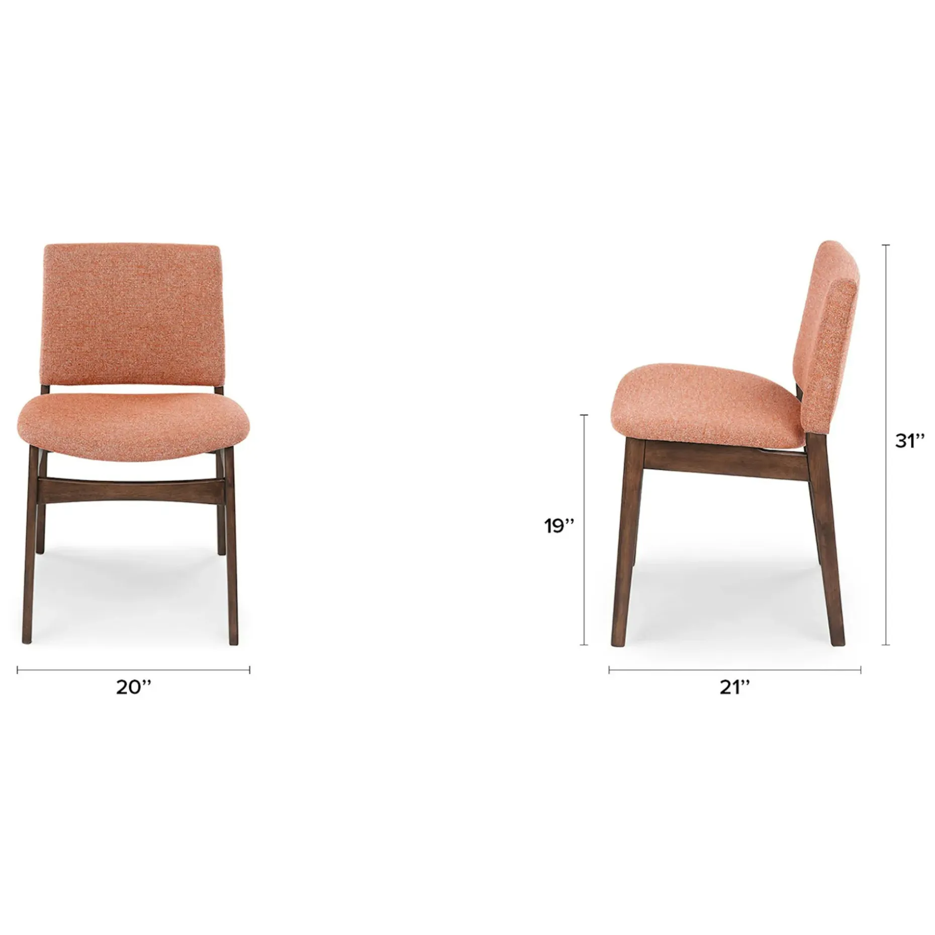 Nosh Dining Chair - Walnut and Rosehip Orange
