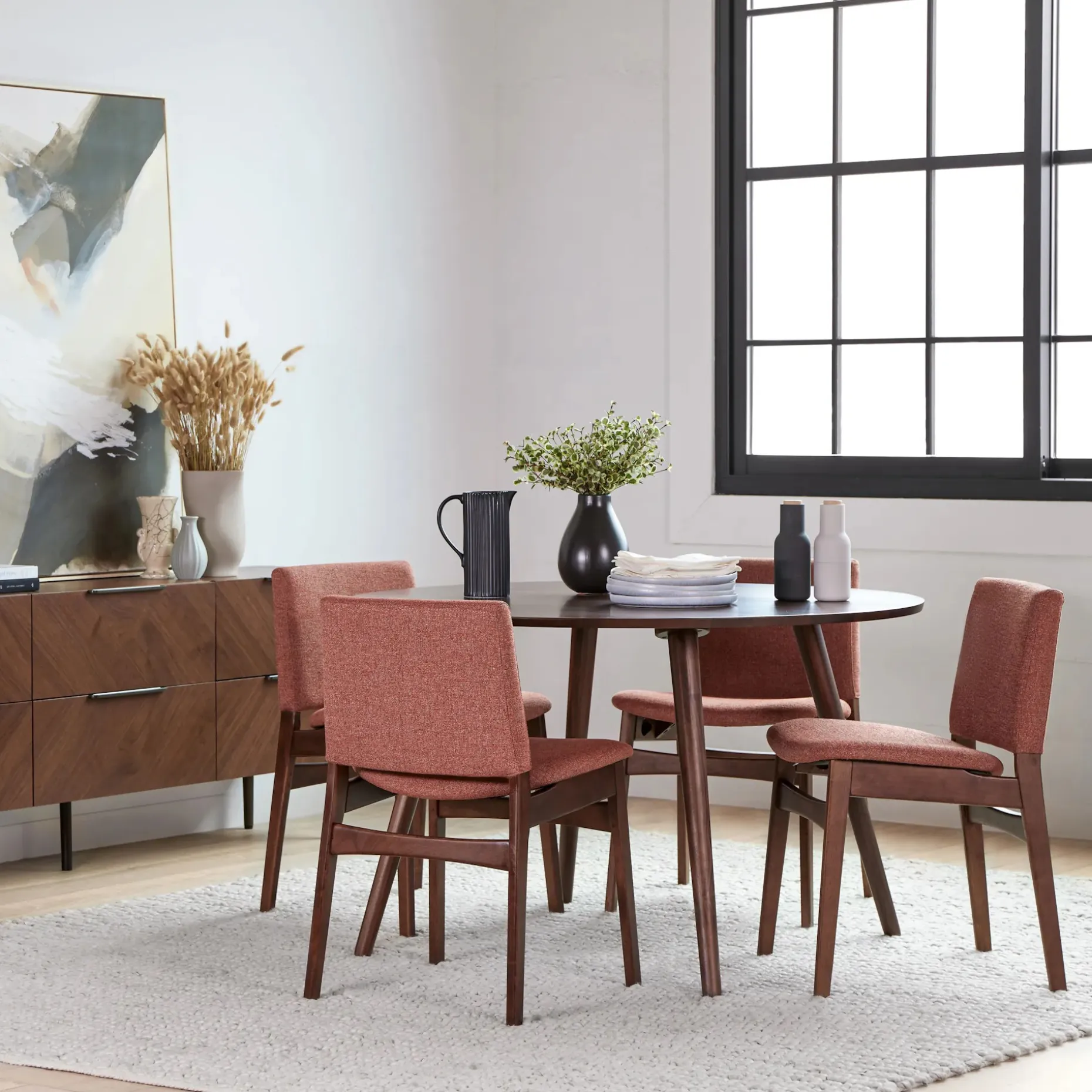 Nosh Dining Chair - Walnut and Rosehip Orange