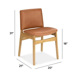 Nosh Leather Dining Chair - Natural Oak and Lucia Tan