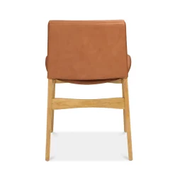 Nosh Leather Dining Chair - Natural Oak and Lucia Tan