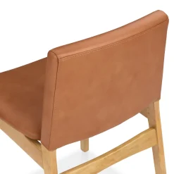 Nosh Leather Dining Chair - Natural Oak and Lucia Tan