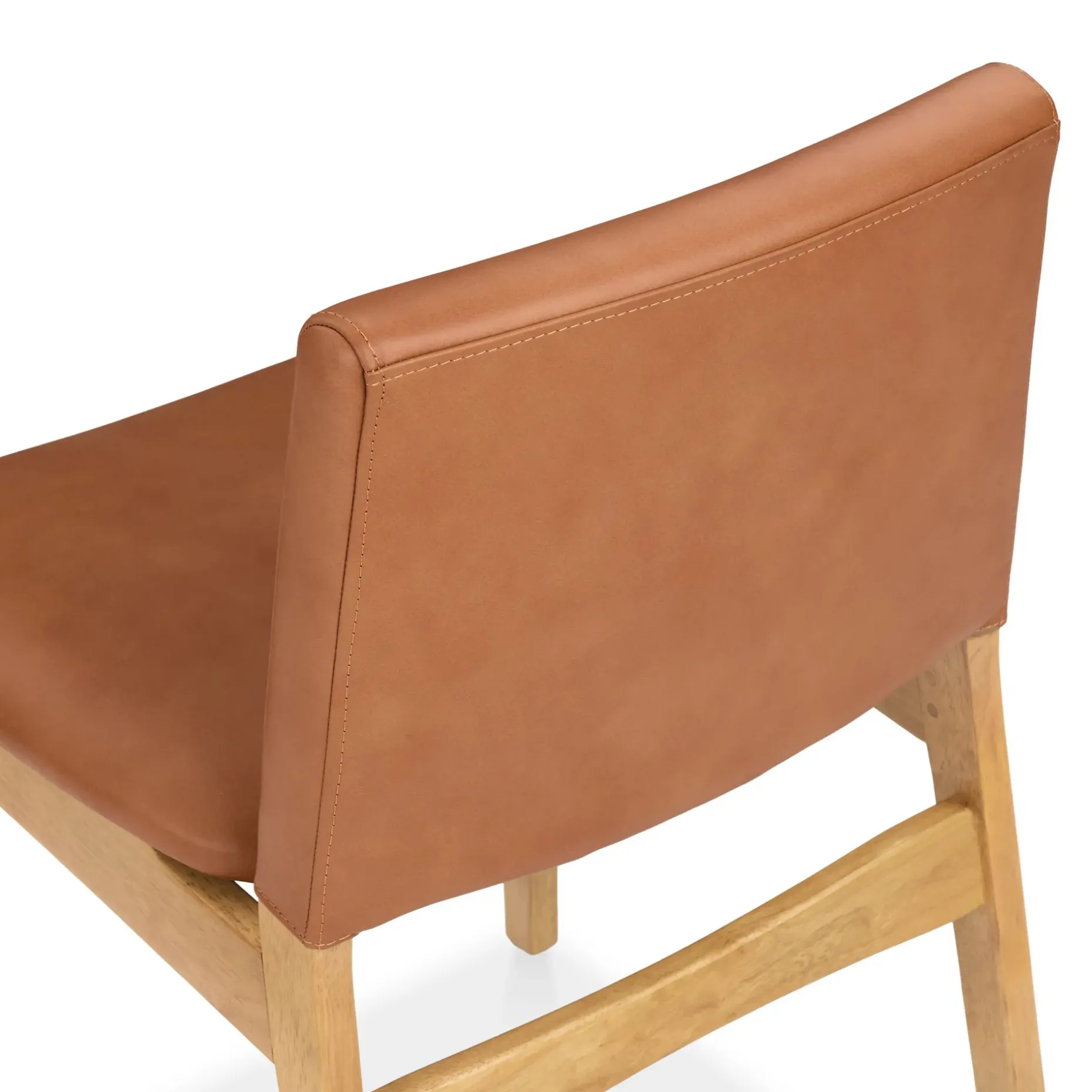 Nosh Leather Dining Chair - Natural Oak and Lucia Tan