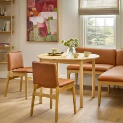 Nosh Leather Dining Chair - Natural Oak and Lucia Tan