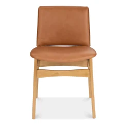 Nosh Leather Dining Chair - Natural Oak and Lucia Tan