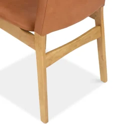 Nosh Leather Dining Chair - Natural Oak and Lucia Tan