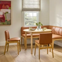 Nosh Leather Dining Chair - Natural Oak and Lucia Tan
