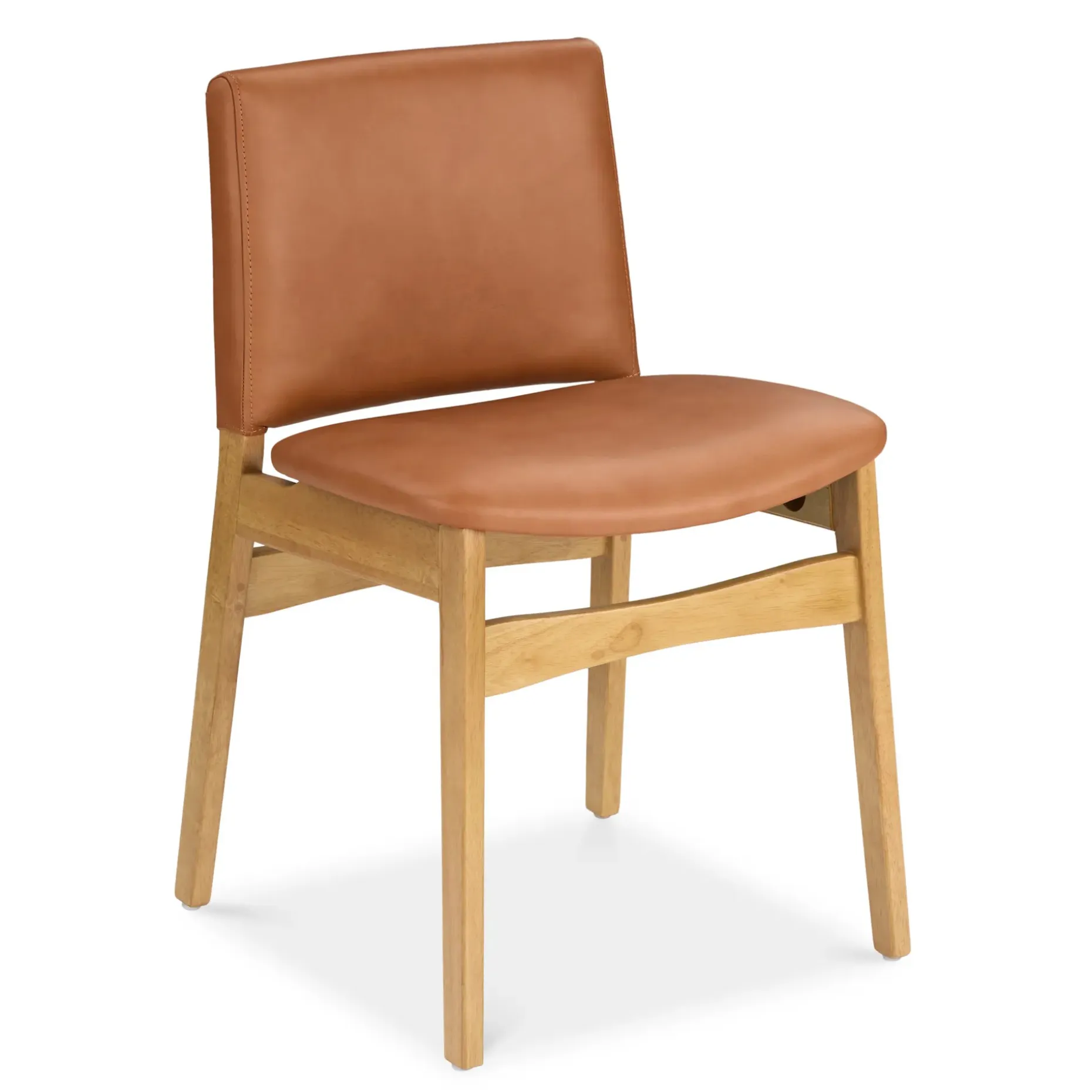 Nosh Leather Dining Chair - Natural Oak and Lucia Tan
