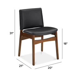 Nosh Leather Dining Chair - Walnut and Black